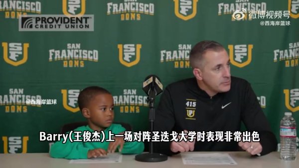 旧金山大学主帅：王俊杰是球队的关节球员 他会找回状况
